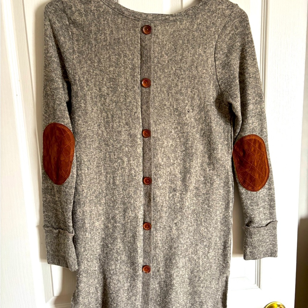 2/$13- Cardigan with Soft Texture and Brown Elbow Patches, great condition